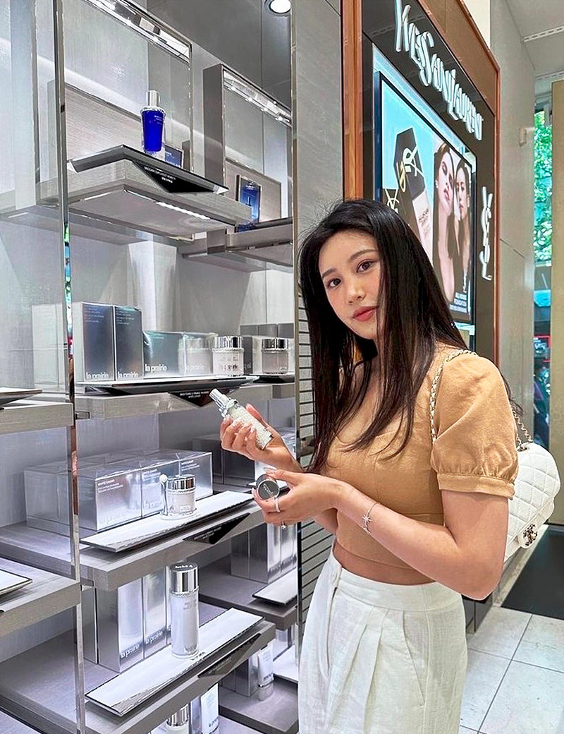 Korean Influencer at Melbourne Duty Free Store